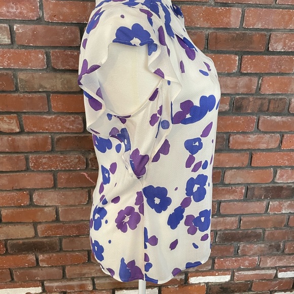 CAbi White and Purple Floral Blouse - Picture 7 of 13